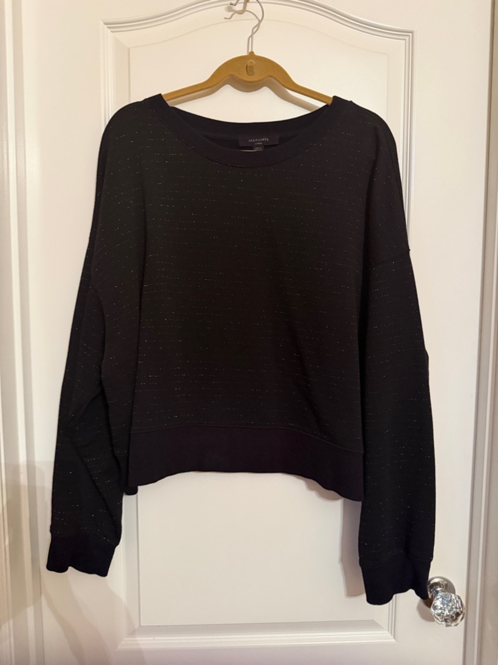 All Saints Sparkle Black Crewneck Sweatshirt